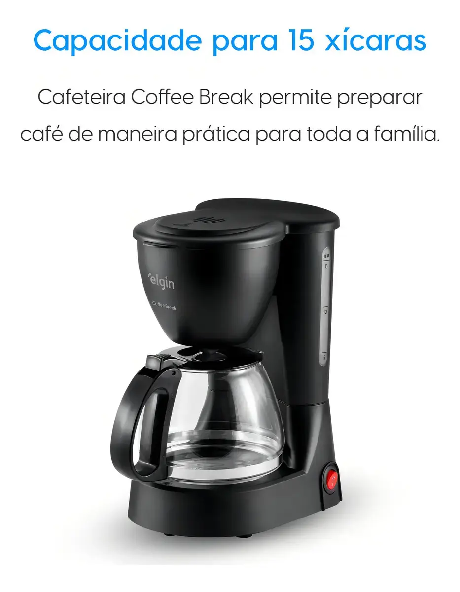 Cafeteira Elétrica 15 Xícaras Elgin Coffee Break Preta