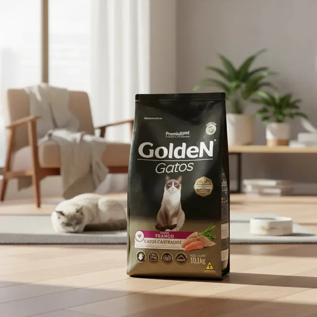 Ração Golden gatos castrados sabor frango 10kg