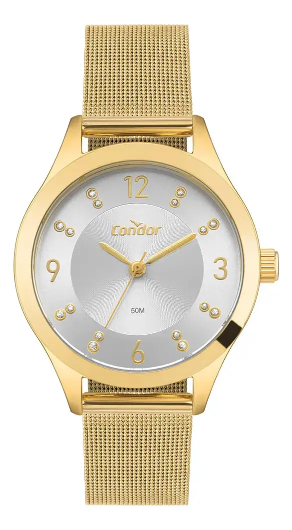 Relógio Condor Feminino Dia A Dia Co2035nqt/4k Dourado Prata