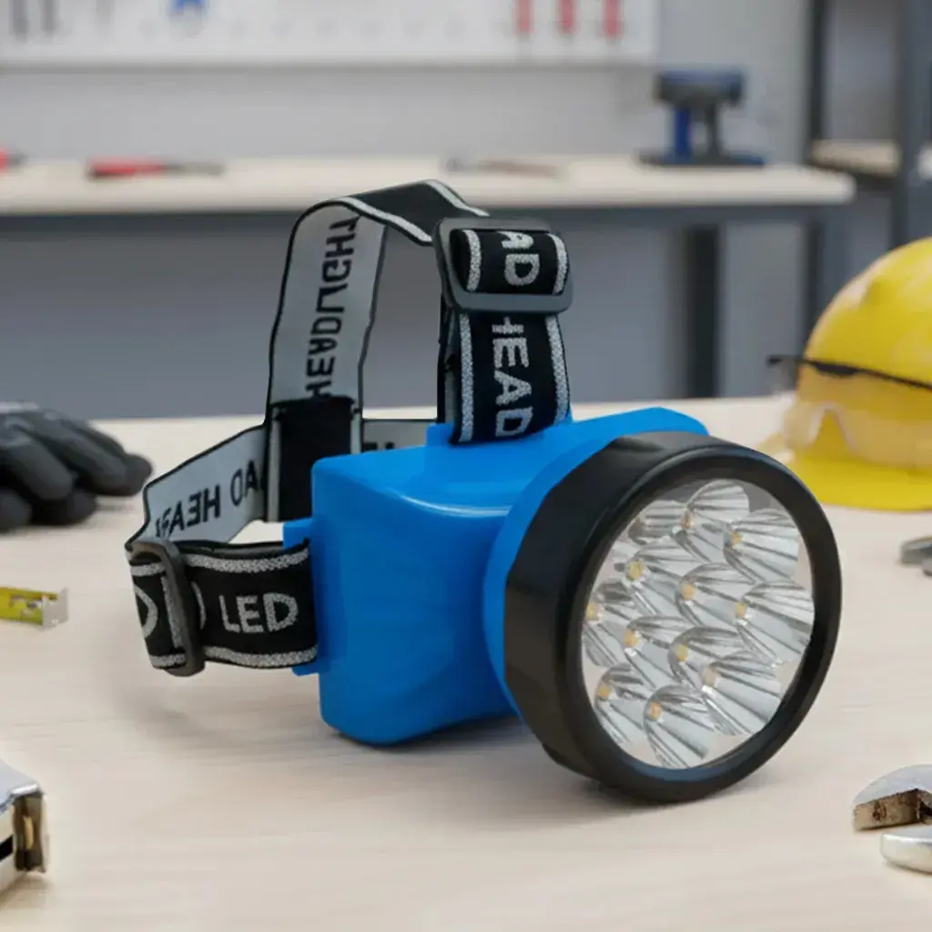 Lanterna Cabeça Recarregável 12 Leds 127/220v Potente Articulável - Ideal para Caça Pesca Construção Corrida Emergência - Resistente a Intempéries - Pro Power