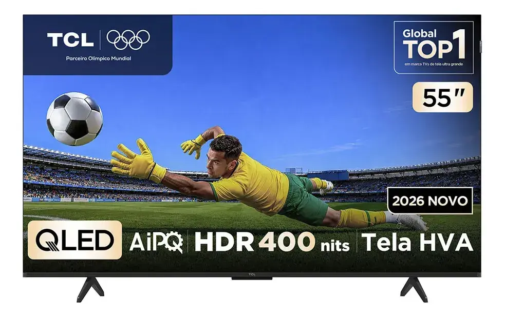 Smart TV TCL 55 Polegadas QLED 4K P7L WiFi Bluetooth Google TV HDR10+ 120 Hz VRR AIPQ 55P7L