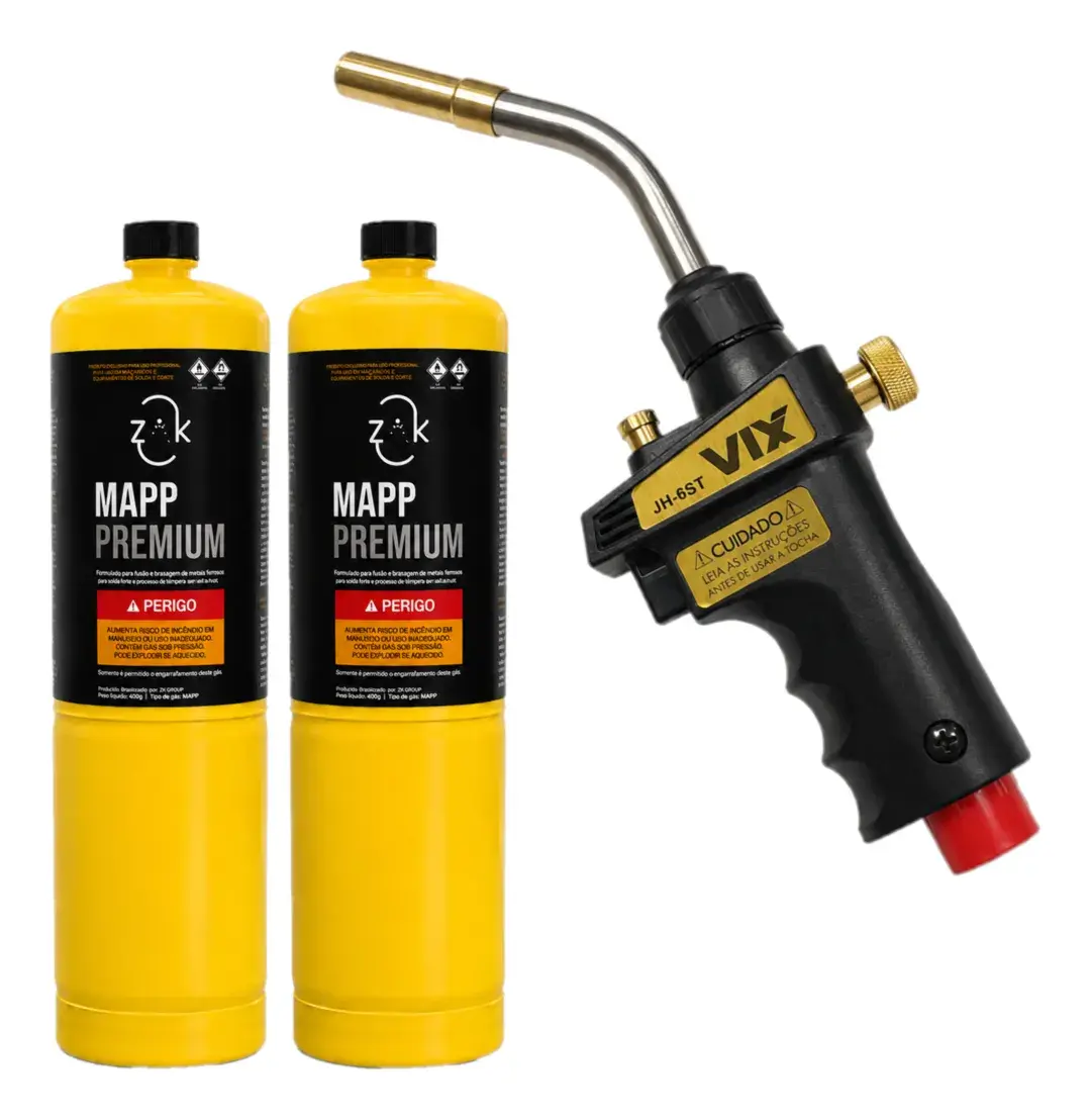 Maçarico Turbo Torch 2200 Graus + 2 Refil Gás Mapp Gratis