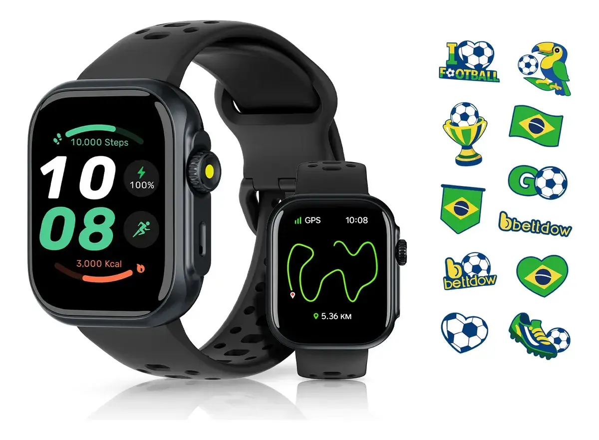 Relógio Smartwatch Bettdow FB041 GPS Alexa 5M/IP68 À Prova D'Água