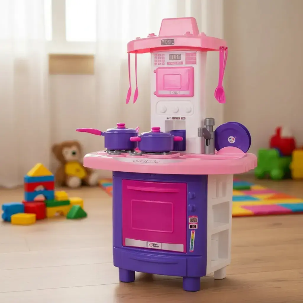 Kit Cozinha Fogão Infantil De Brinquedo Completa Sai Água