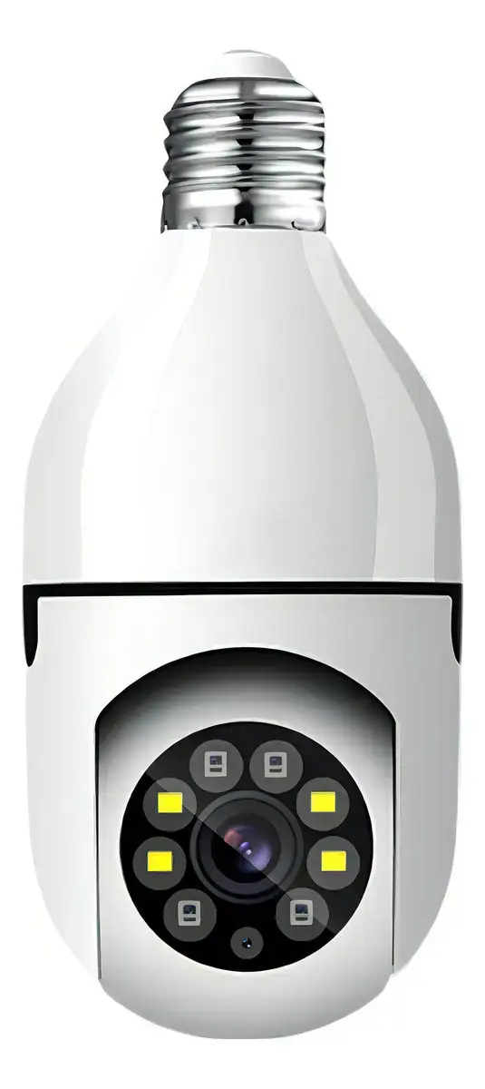 Câmera de Segurança Lâmpada Techfun Wi-Fi PTZ 1080p com Visão Noturna e Áudio Duplo