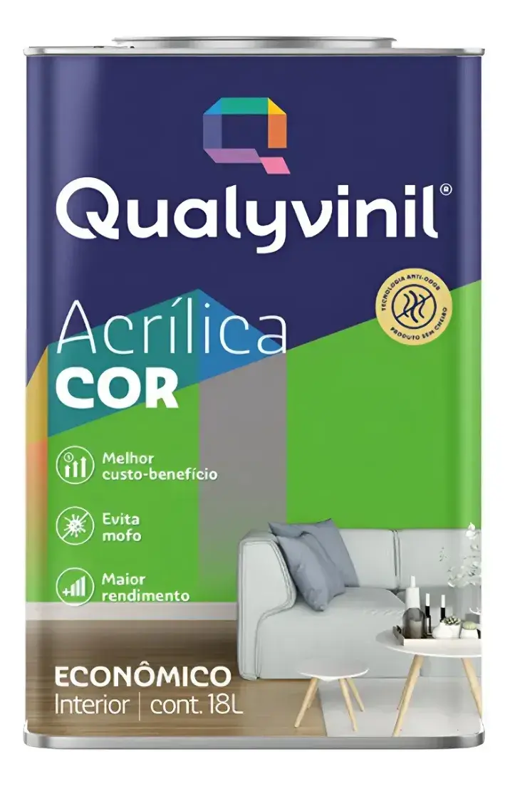 Qualyvinil Acrilica Economica Branco 1 8l Bco Balde Cor Verde-limão