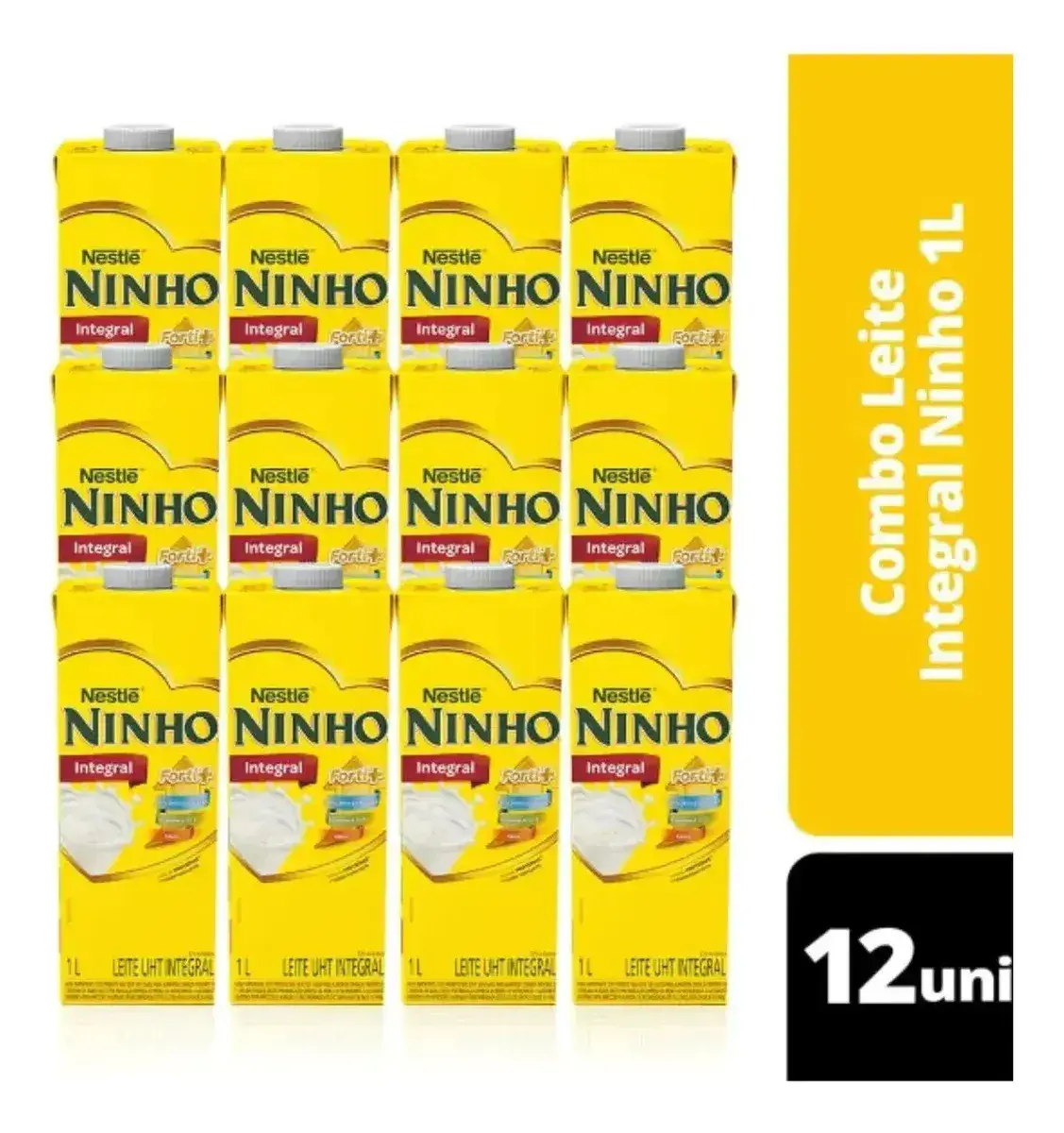 Pack com 12 Leite Ninho Integral 1 Litro