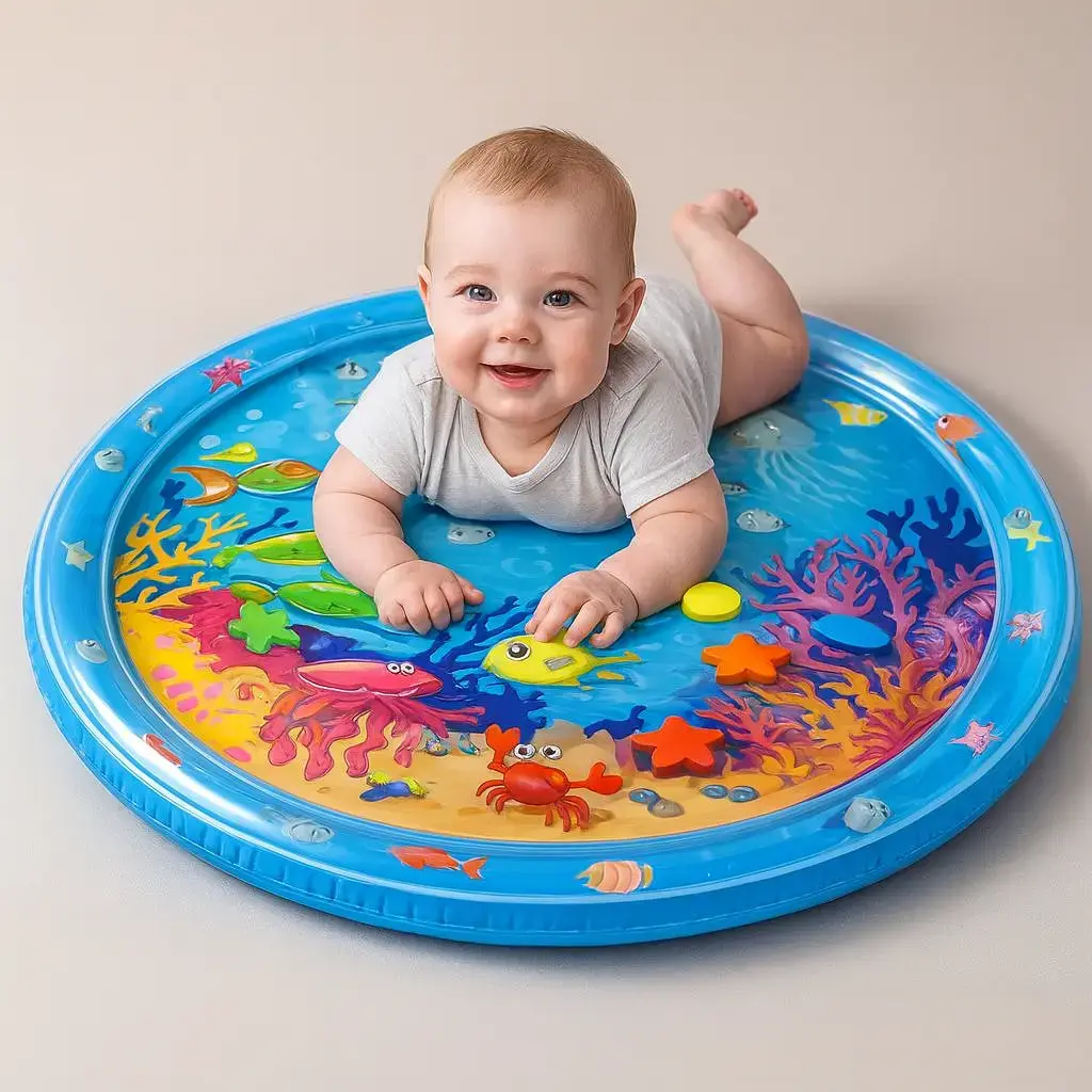 Tapete Sensorial De Água Crianças E Animais Tummy Time Macio
