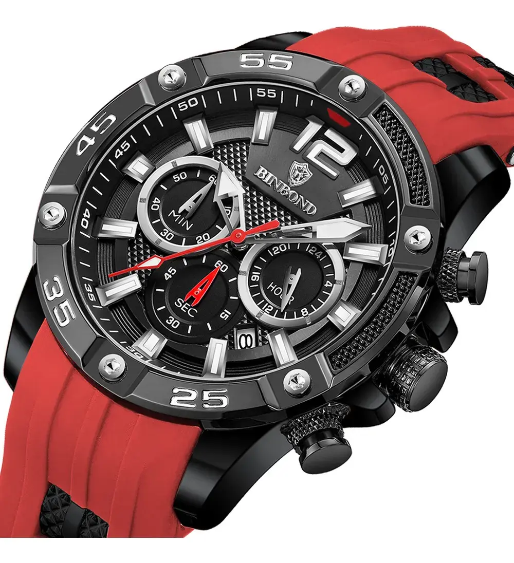 Relógio Masculino Pulseira De Aço À Prova D'água Silicone