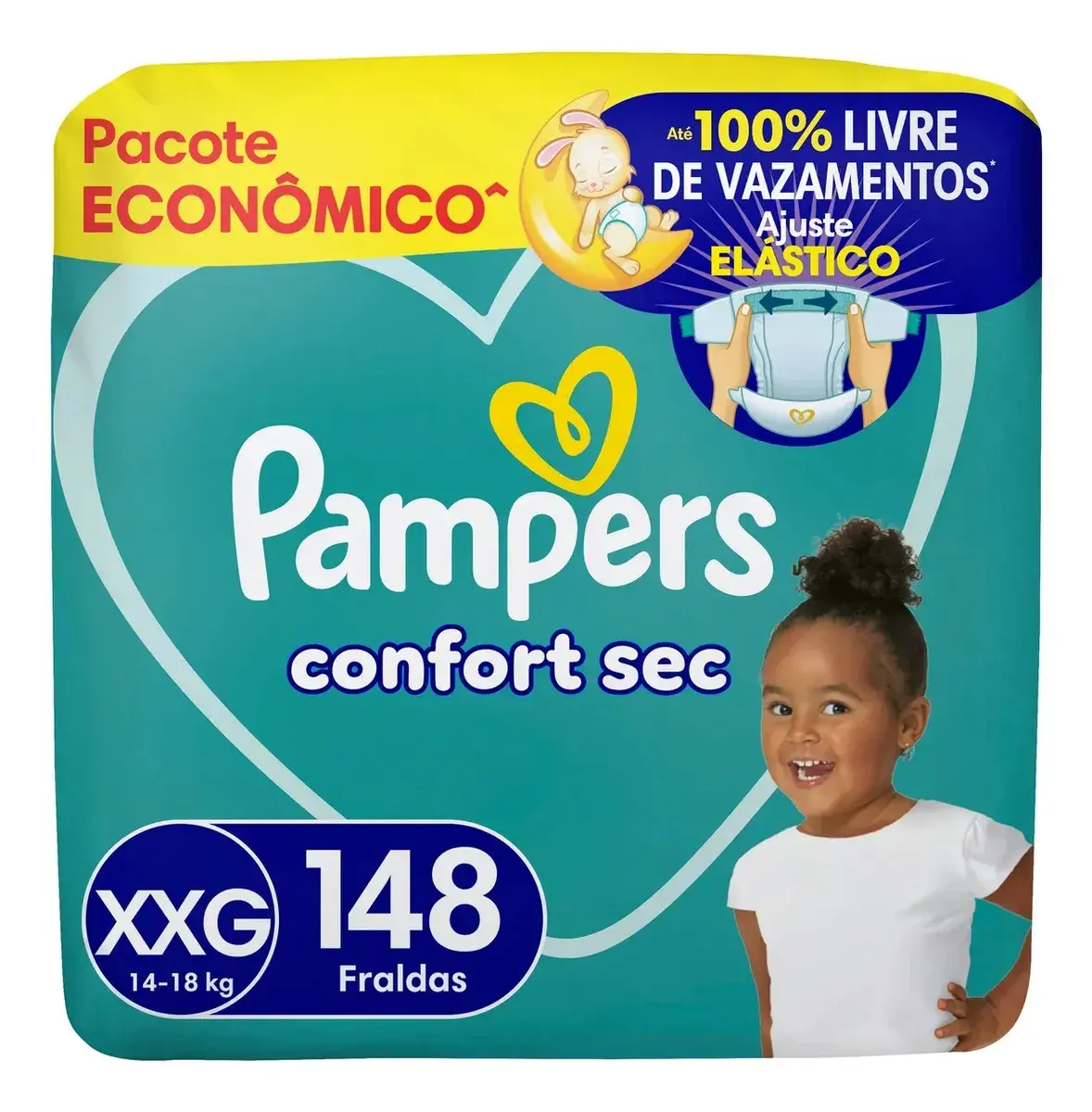 Fralda Pampers Confort Sec Tamanho XXG 148 Unidades