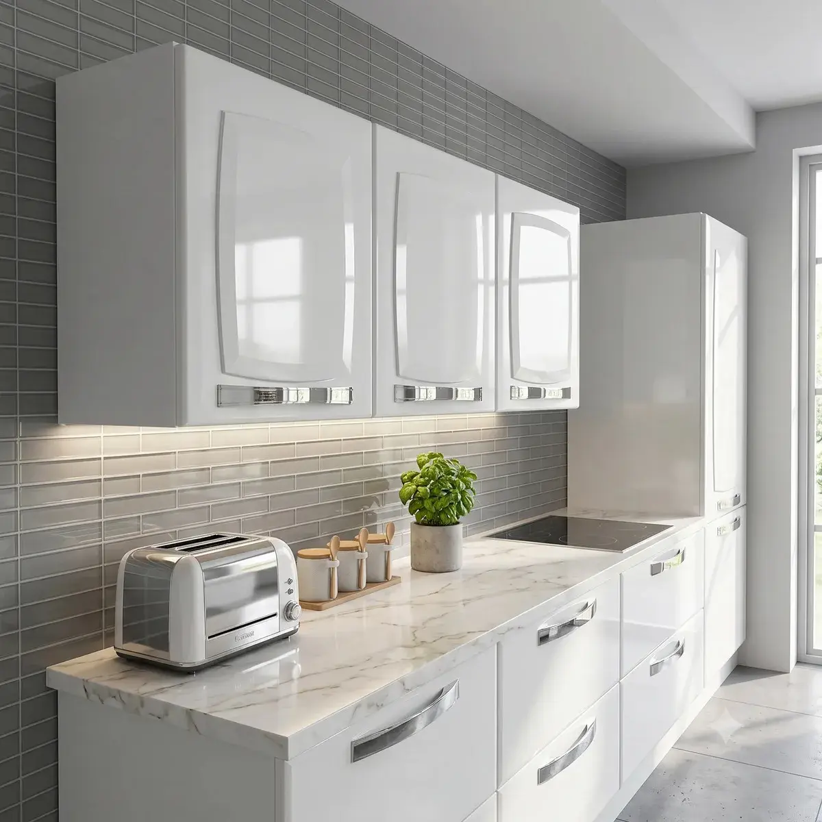 Armário Aéreo de Cozinha Branco Itatiaia 3 Portas Rose