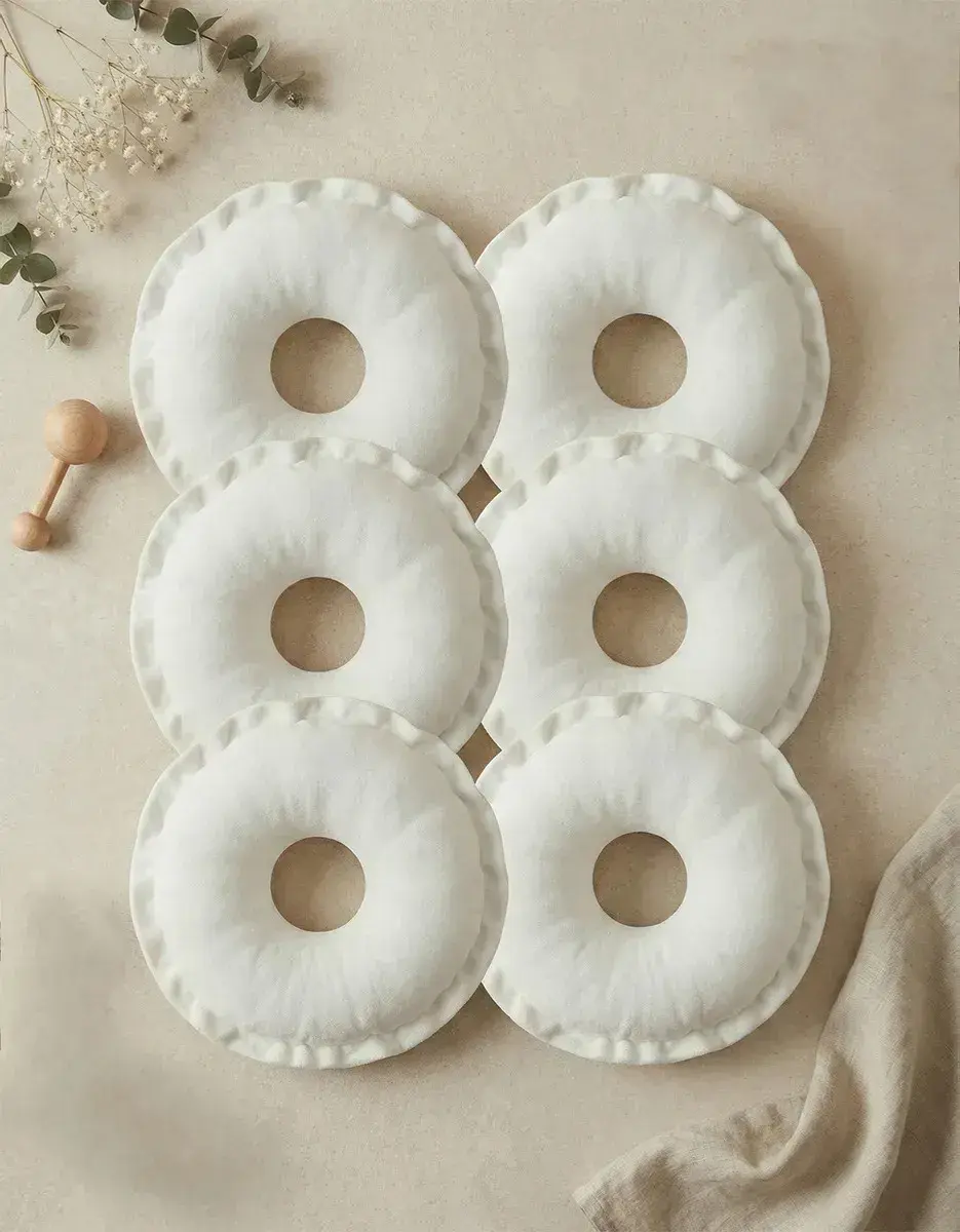 Rosquinha Para Amamentação Cor Branco Kit 6 Yulababy