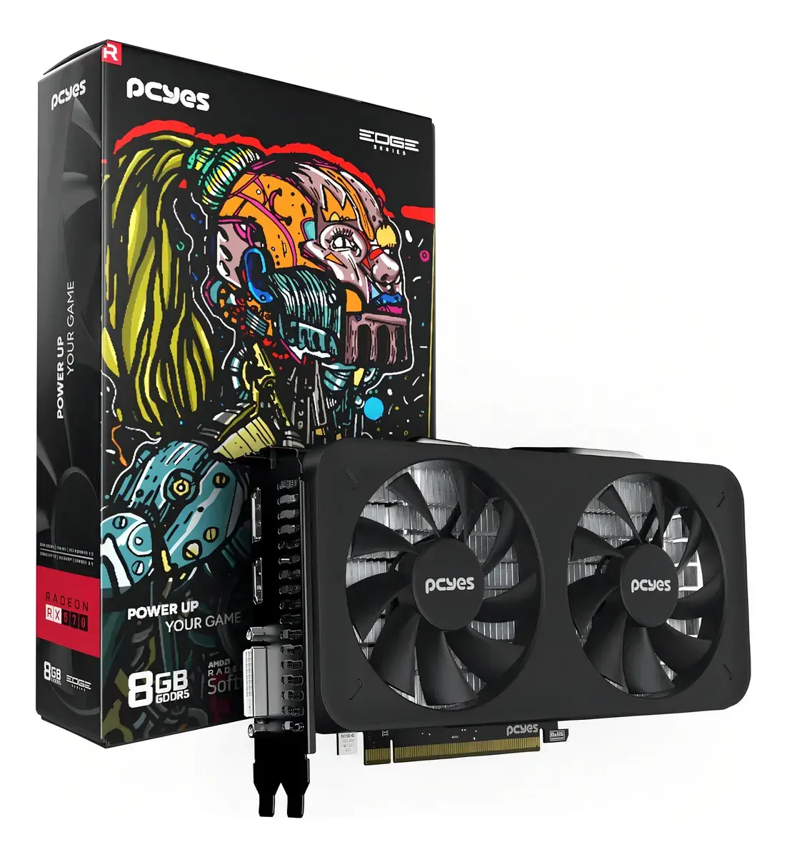 Placa De Vídeo Pcyes Radeon Rx 570 8gb Gddr5