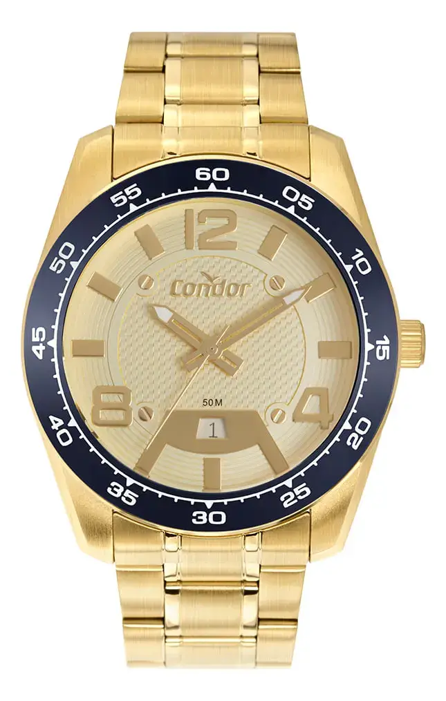 Relógio Condor Masculino Speed Dourado - Co2117bl/4x Fundo Champagne