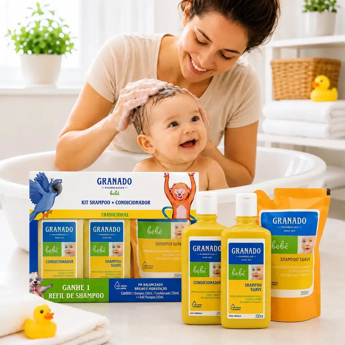 Kit Granado Bebê Shampoo + Condicionador + Refil Tradicional