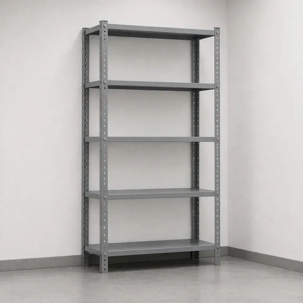 Prateleira De Aço 5 Bandejas 40x92cm Estante Coluna Triparti Cinza