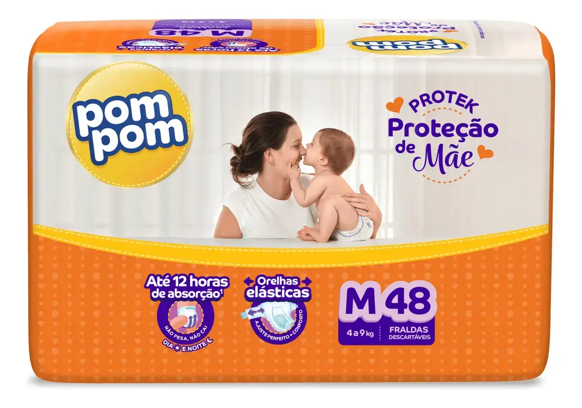 Fraldas Pom Pom Protek M x 48 unidades