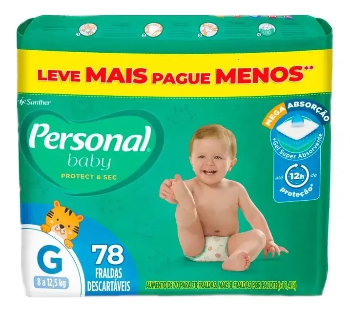 Nova Fralda Personal Protect & Sec Tamanho G 78 Unidades