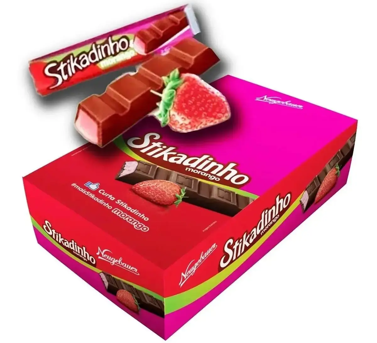 Chocolate Stikadinho morango Neugebauer 32 unidades 12g cada