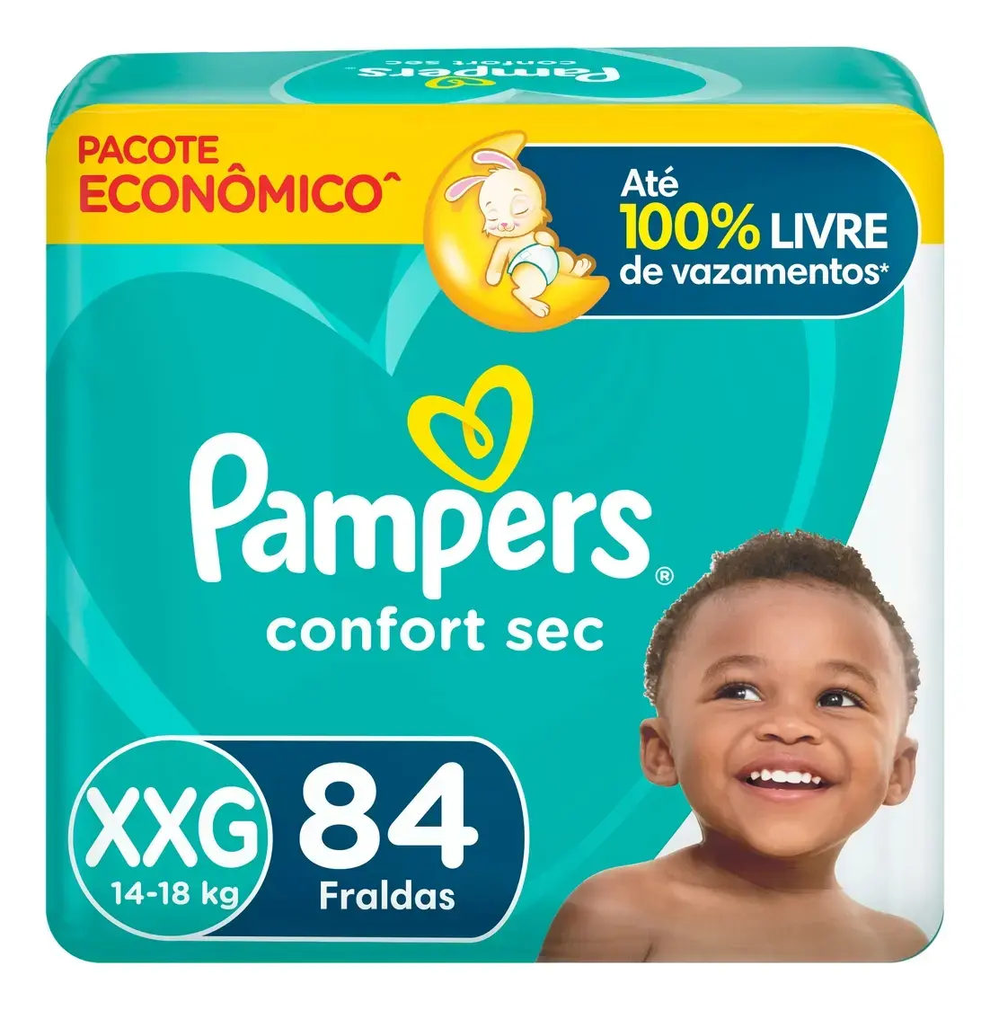 Fralda Pampers Confort Sec Tamanho XXG, 84 Unidades