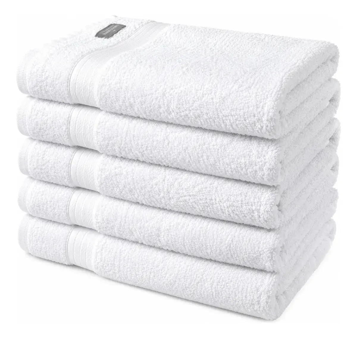Kit 5 Toalhas Brancas Banho Hotel Laune Haus 130x80cm