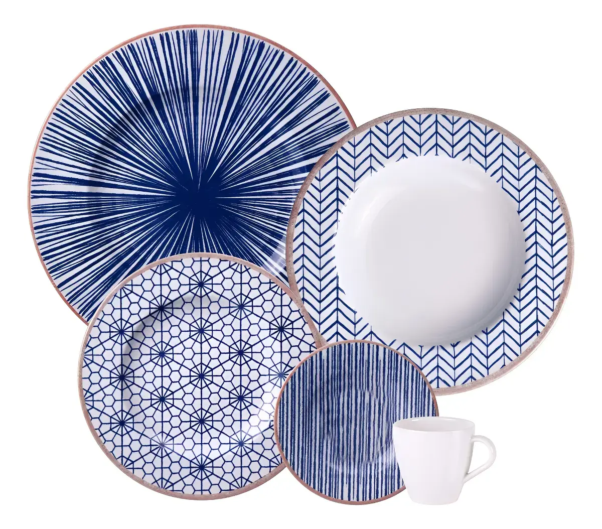 Aparelho de Jantar Tramontina Abstratta 20 Peças Cor Branco Liso