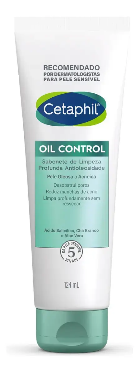 Sabonete Facial Antiacne Cetaphil Oil Control 124ml Oleosa Dia/noite