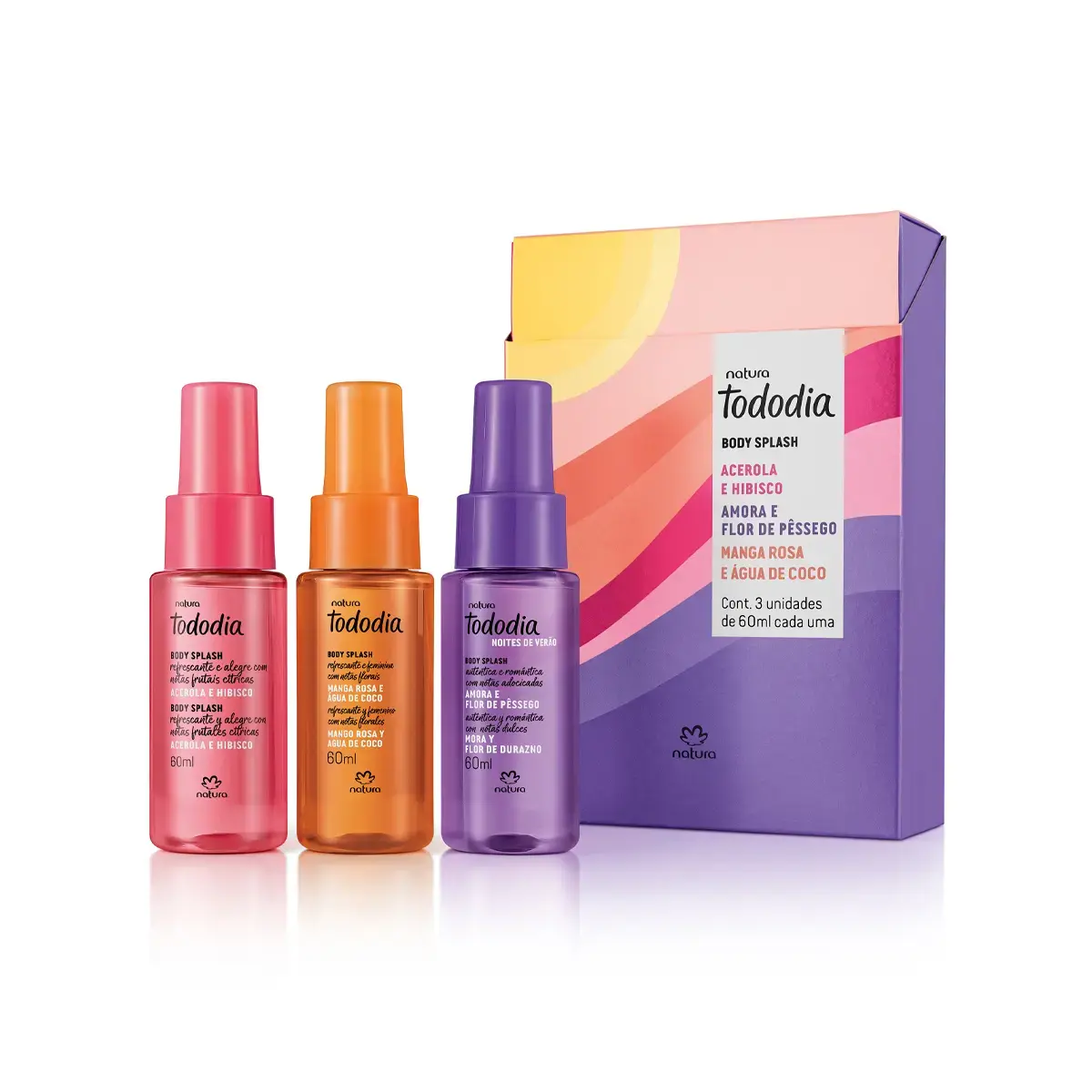 Kit Natura Tododia Body Splash Miniaturas Verão (3 Unidades)