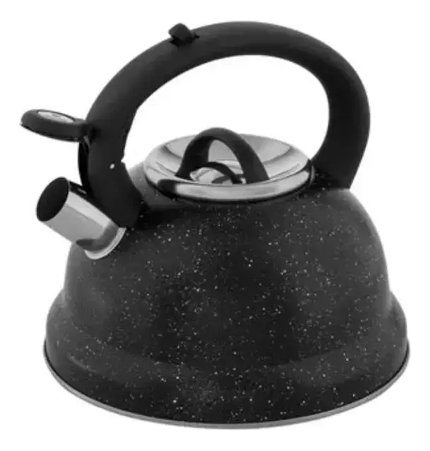 Chaleira Brinox 2,7 L Com Apito Linha Roma Preto Marble