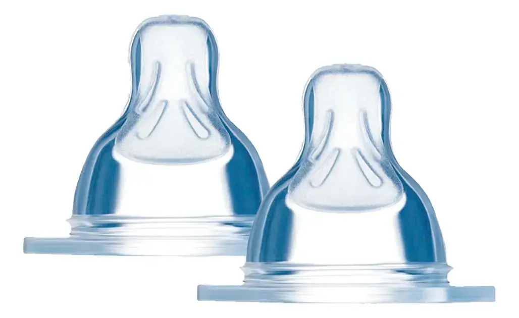 Kit 2 Bicos de silicone para mamadeira e copo 0m+ Mam