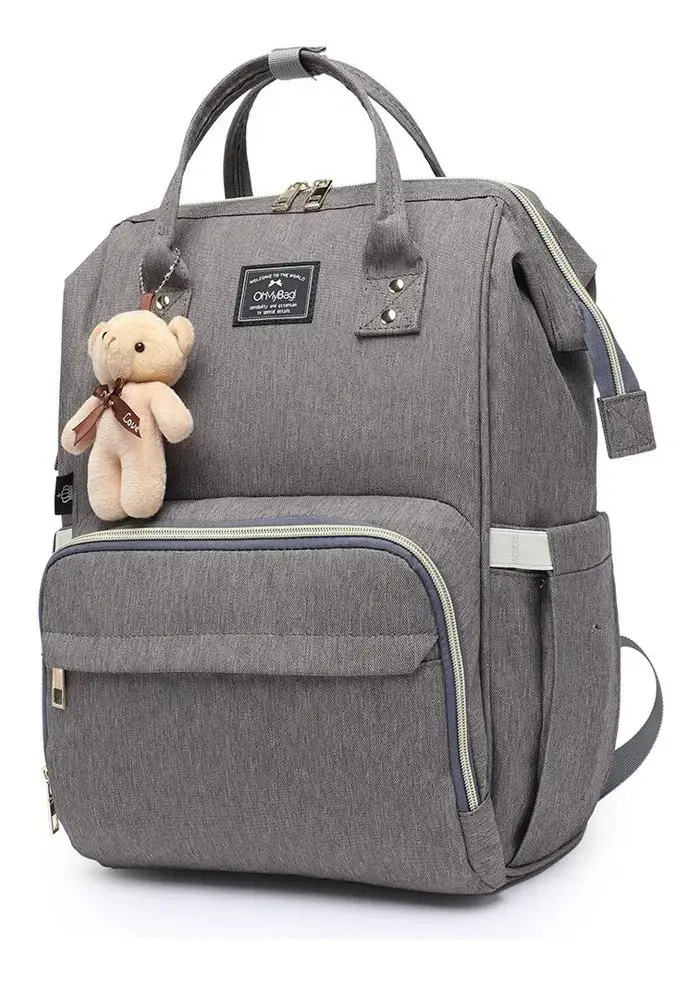 Mochila Bolsa Lequeen Maternidade Executiva Multifuncional Cor Cinza