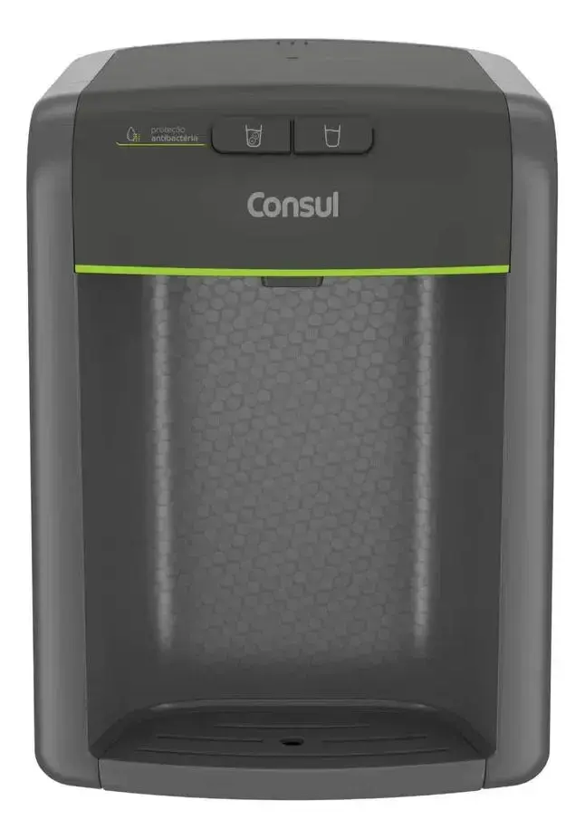 Purificador de água Consul cinza refrigerado com proteção antibactérias CPB34AF