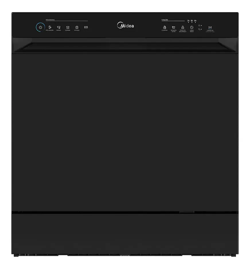 Lava Louças 8 Serviços Preta Touch Plus Midea Preto