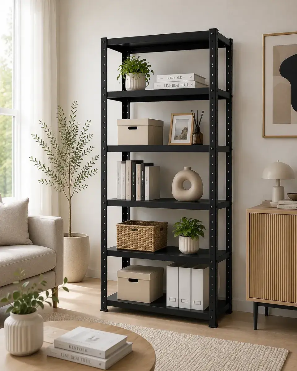 Estante Armário De Aço 6 Bandejas 60cm Na Cor Preta