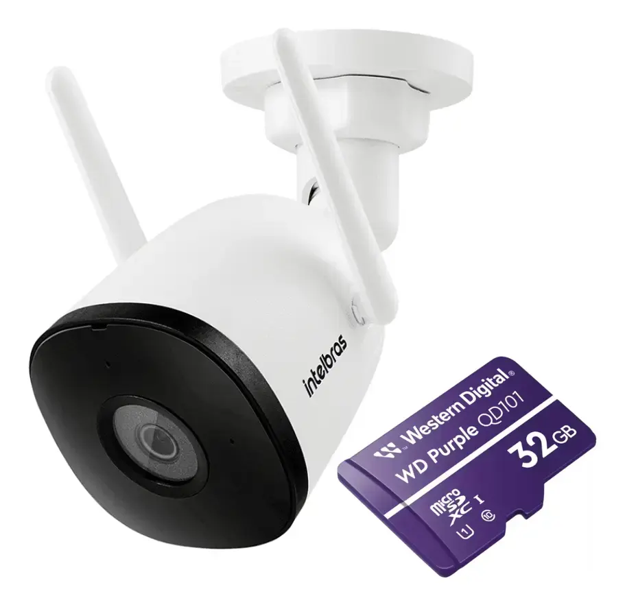 Câmera Inteligente Full HD iM5 SC com MicroSD 32GB Branca Intelbras