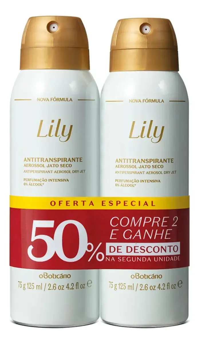 Boticário Kit Desodorante Antitranspirante Lily (2 Unidades)