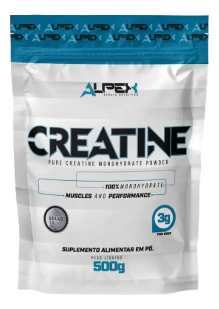 Creatina Monohidratada 500g Sem Sabor Alpex Nutrition Pouch