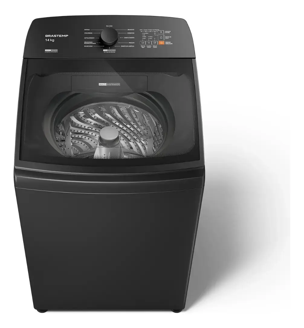 Máquina de Lavar Brastemp 14Kg Cinza Smart Sensor- BWJ14A9