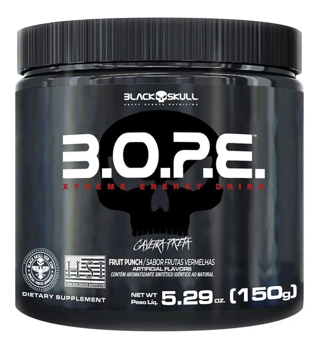 Pre Workout B.o.p.e. Xtreme Energy Drink 150g Black Skull Sabor Frutas Vermelhas