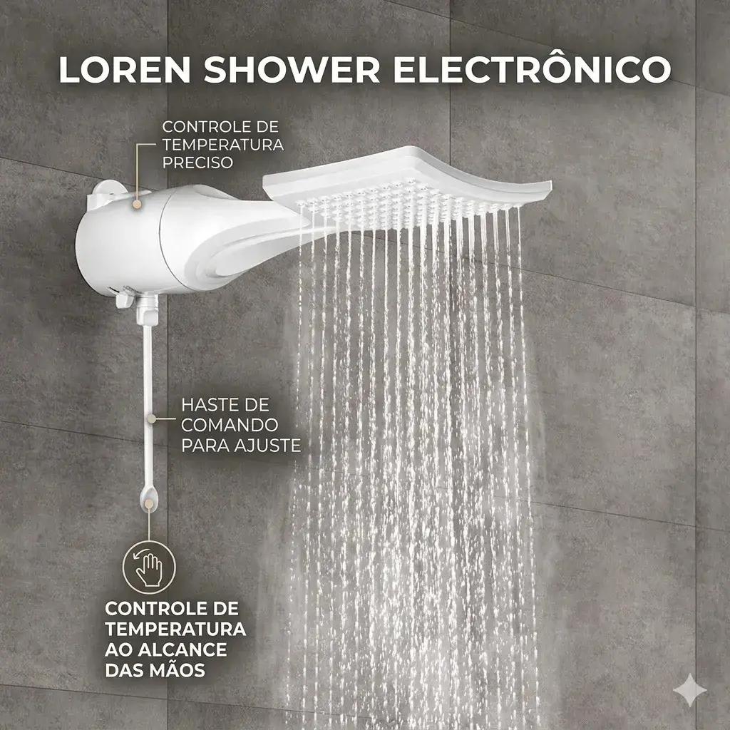 Chuveiro Loren Shower Ultra Eletrônica 7500w Lorenzetti Branco 7.5 Kw