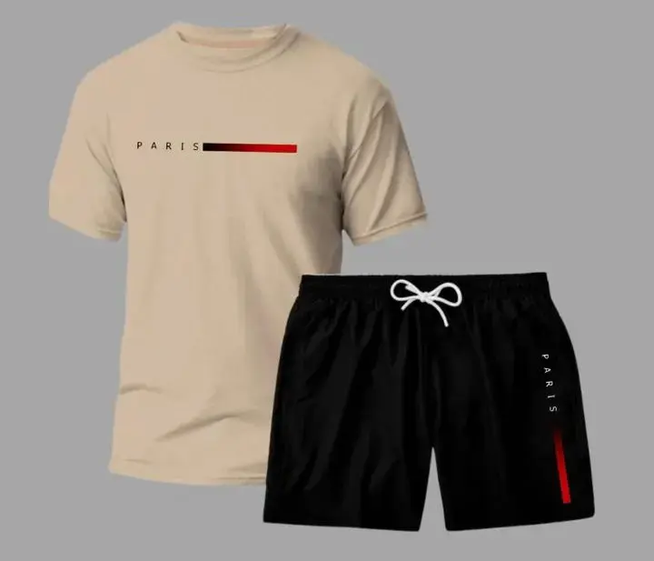 Conjunto Masculino Streetwear Paris Urbano Camiseta E Short
