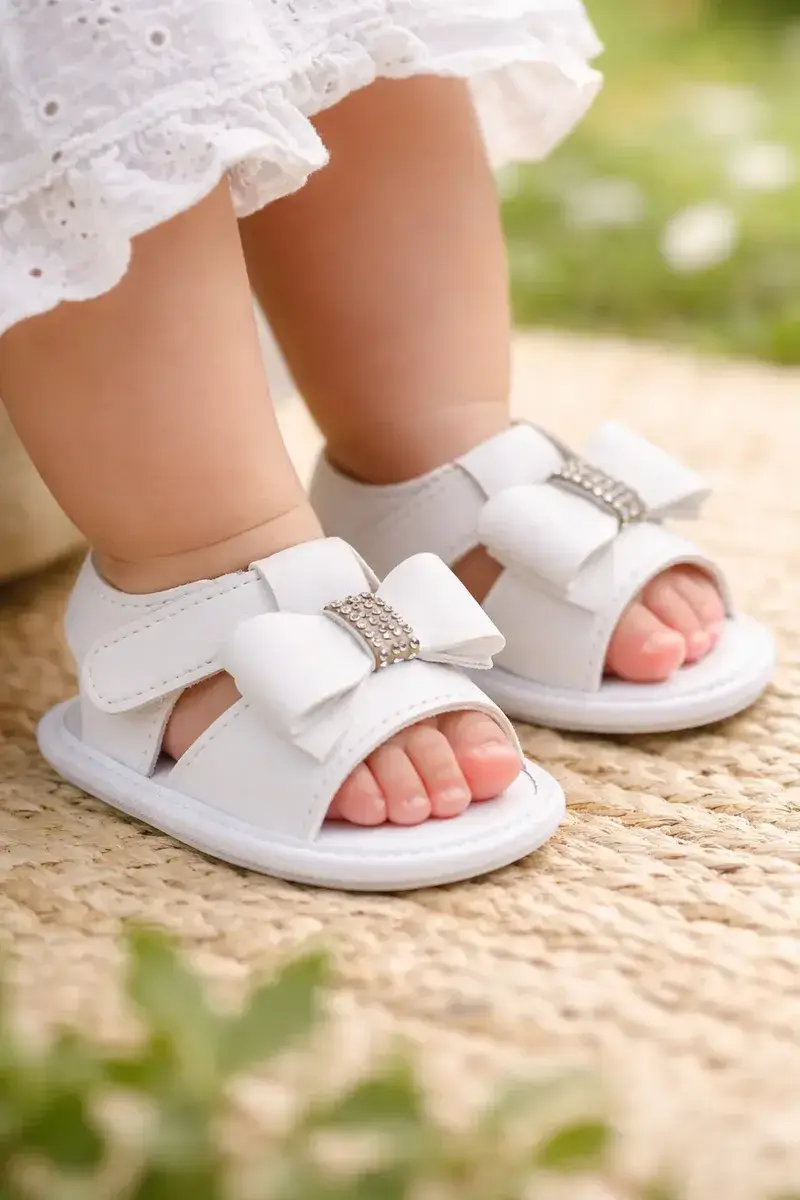 Sandalia Bebe Mania Laço Verao Batizado Pronta Entrega 60-01