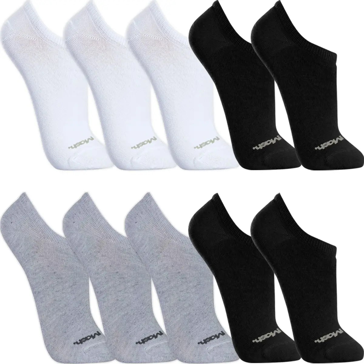Kit 10 Pares Meias Mash Invisível Soquete Sapatilha Algodão
