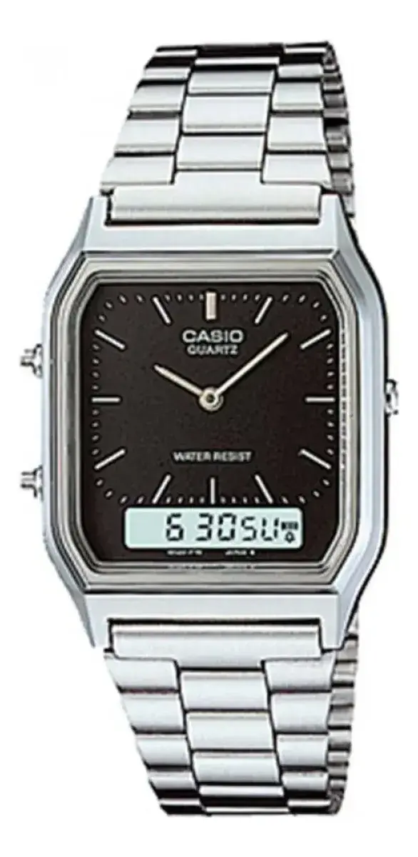 Relógio Casio Unissex Vintage Prata Aq-230a-1dmq