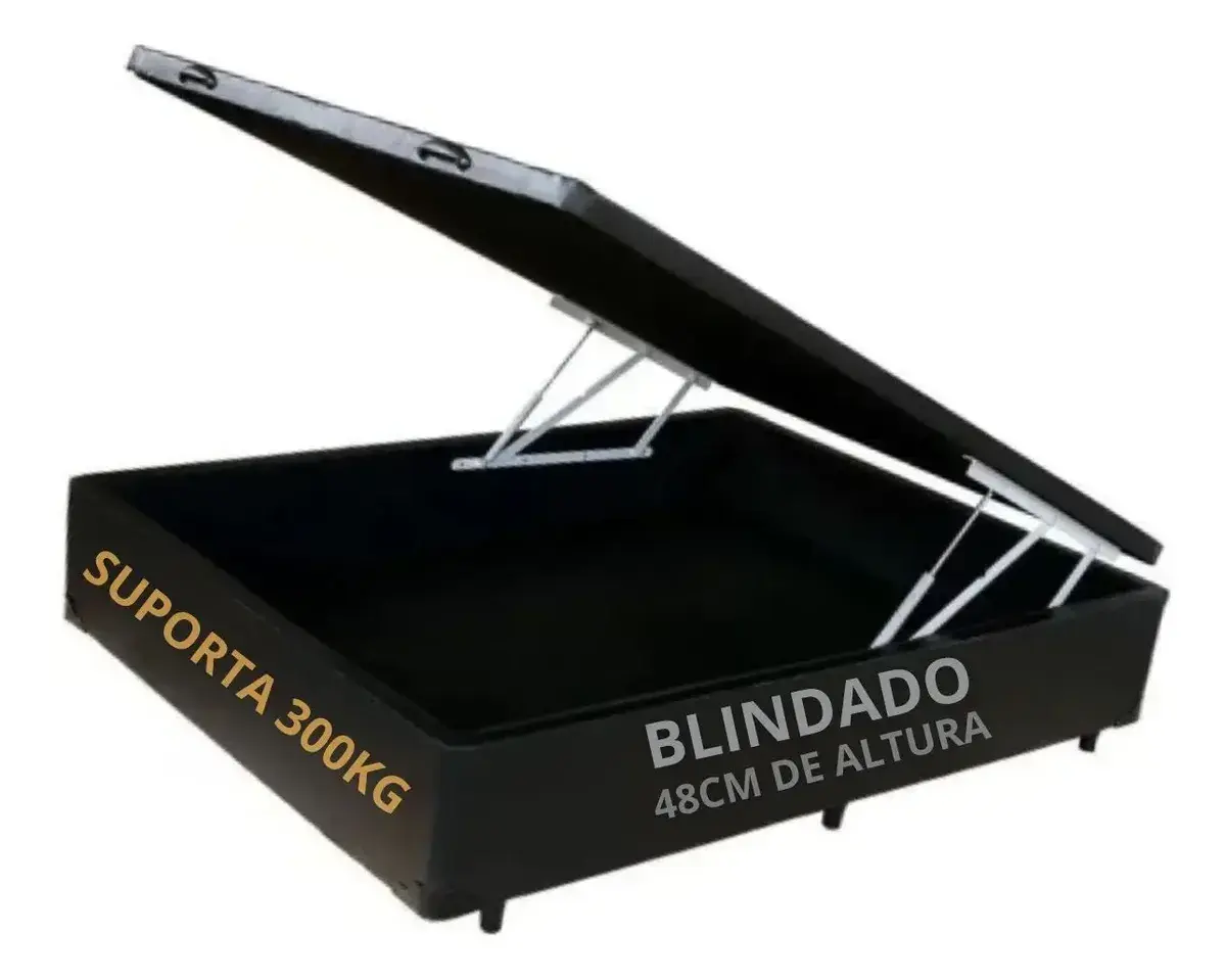 Cama Baú Casal Com 30cm De Prof. Blindado Luxo