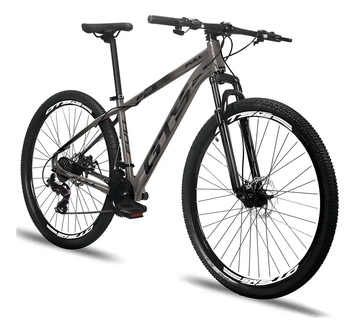 Bicicleta Mountain Bike Gts Feel Full Aro 29 Tamanho Do Quadro 19" Cinza/Preto