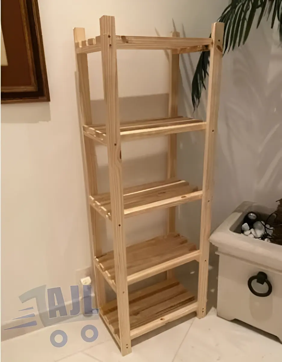 Estante Organizadora AJL 5 Prateleiras Pinus Natural 140cm