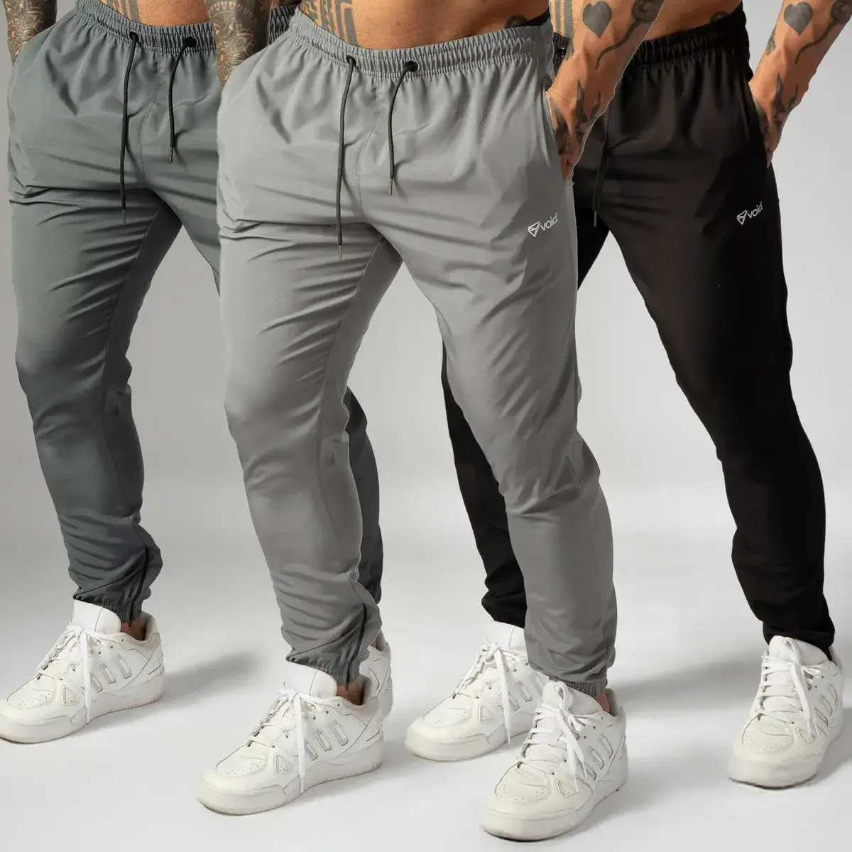 Kit 3 Calças Jogger Masculinas De Tactel Com Elastano Ziper