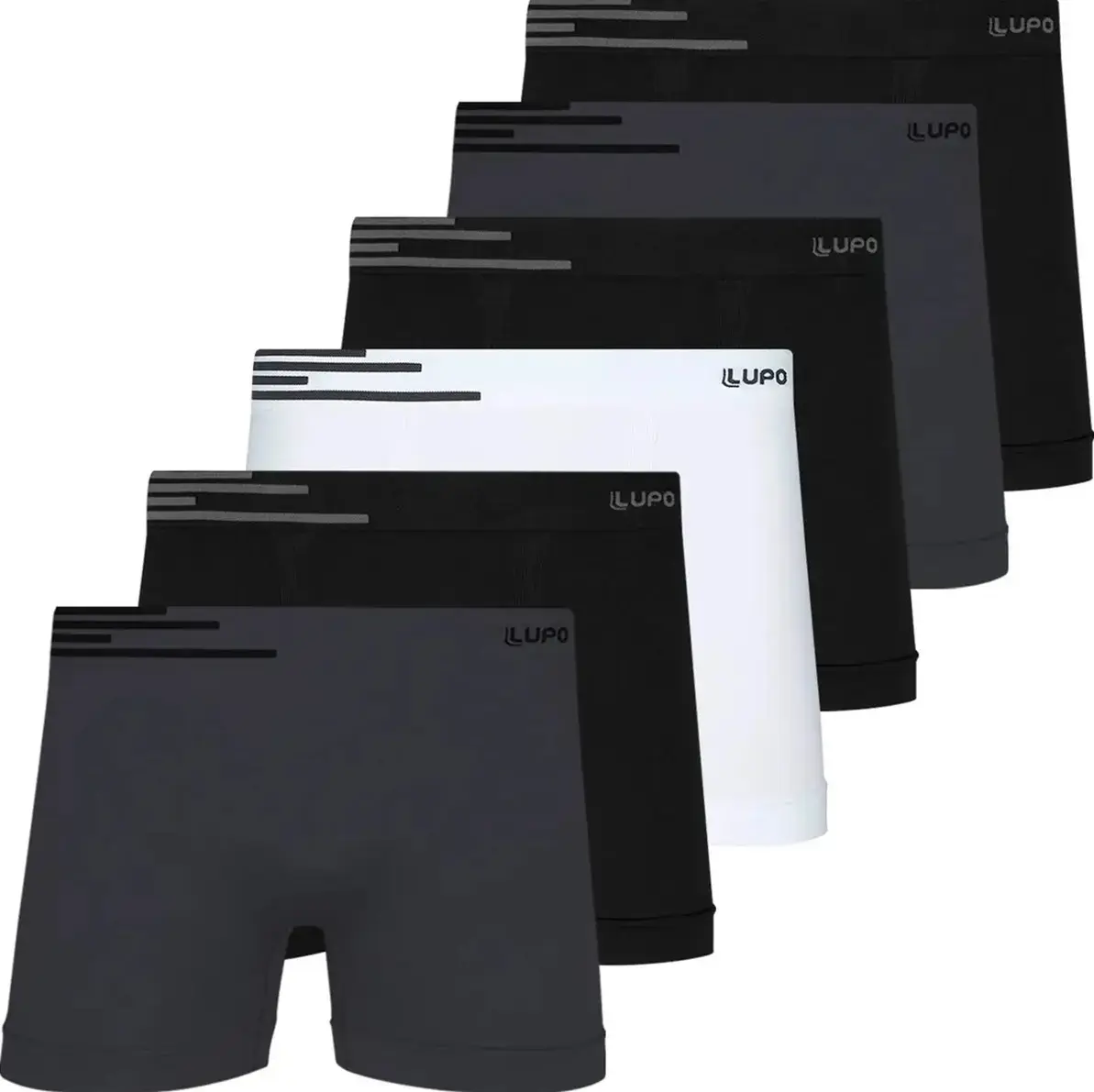 Kit 6 Cuecas Boxer Lupo Sem Costura Box Microfibra Original