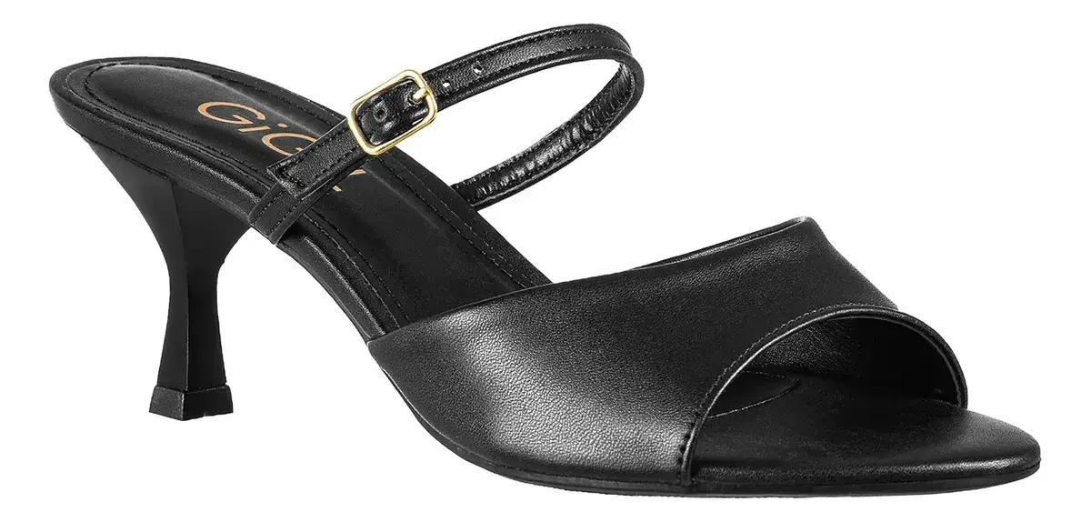 Tamanco Mule Feminino Sandália Salto Fino Com Fivela Gigil